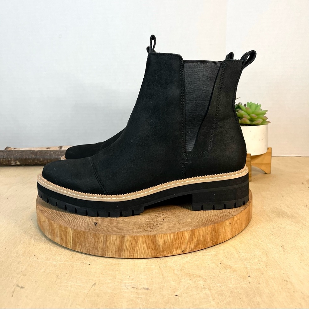 TOMS | Dakota Water Resistant Leather Lugged Chelsea Boots Size 8.5 - Picture 9 of 16